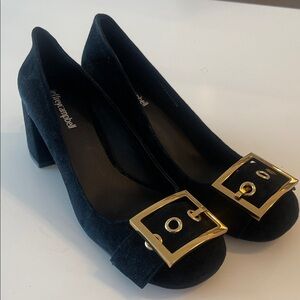 Jeffrey Campbell Black Heels with Gold Accent